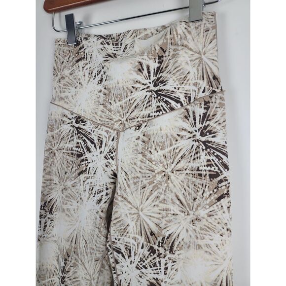 Aerie Capri Leggings M Womens White Brown High Rise Skinny Athletic - Picture 4 of 11